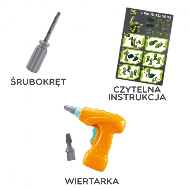 Dinozaur de asamblat WOOPIE cu Burghiu