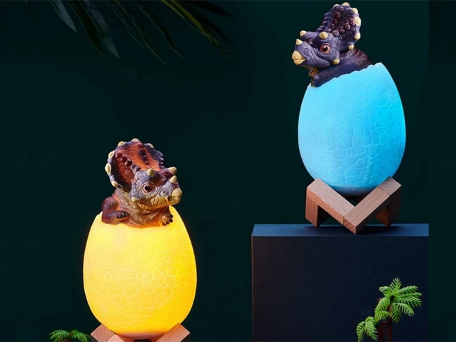 Lampă de noapte dinozaur Triceratops ou RGB LED pentru copii