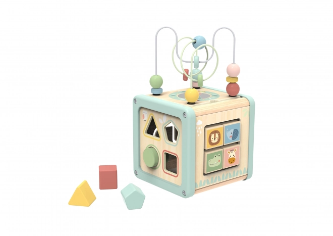 Cub educațional multifuncțional WOOPIE GREEN din lemn