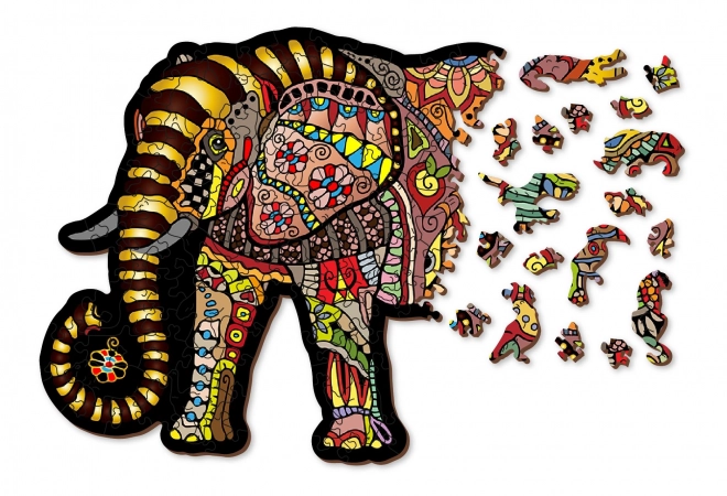 Puzzle din lemn magic WOODEN CITY elefant