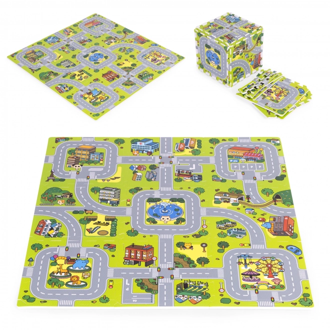 Covoraș din spumă EVA pentru copii orașul 90,5x90,5 cm 21 buc ECOTOYS