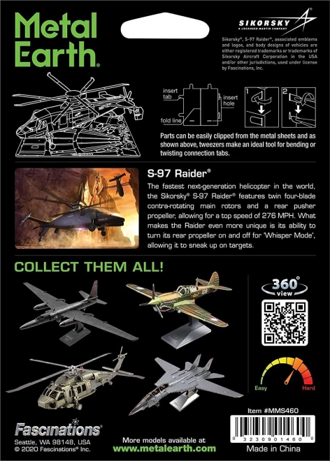 Puzzle 3D Metal Earth Elicopter S-97 Raider