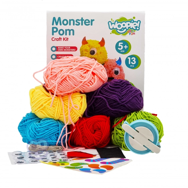 Set creativ pentru realizarea de monștri din pompoane - Woopie Art&Fun