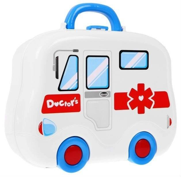 Set doctor cu valiză ambulanță pentru copii 3+ jucărie portabilă cu accesorii de doctor