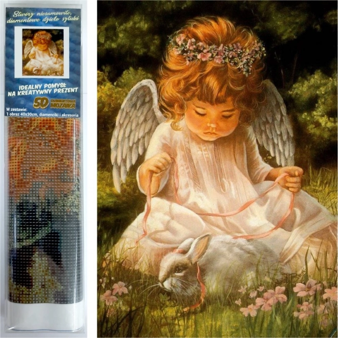 pictură cu diamante îngeraș 30 × 40 cm
