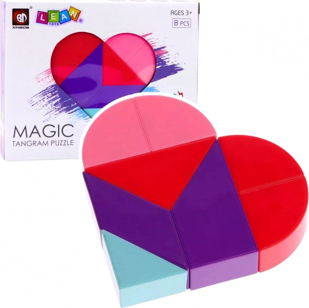 Tangram magnetic în formă de inimă – 8 piese