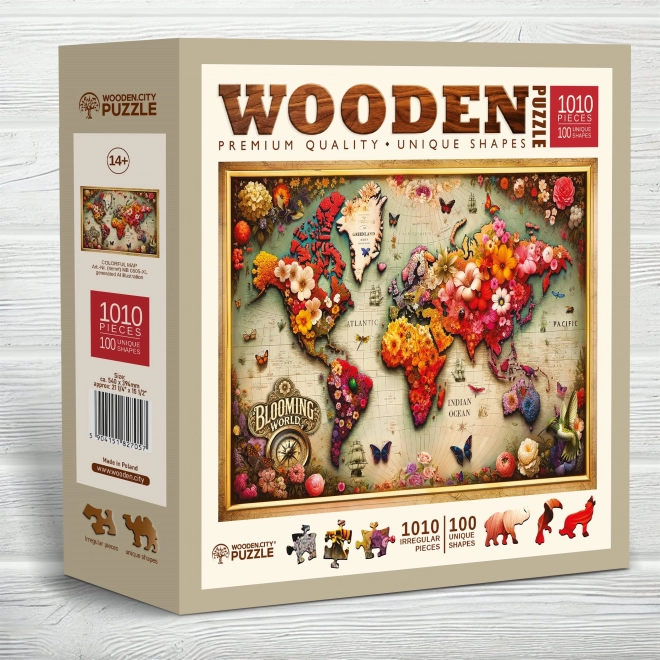 Puzzle din lemn - hartă colorată