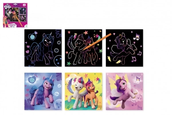 Planșe raschietabile colorate My Little Pony 20x20cm - 3 bucăți