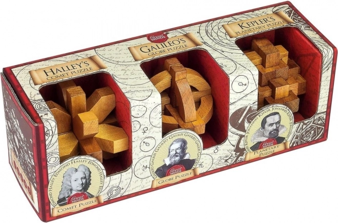 Professor Puzzle Great Minds: bărbați celebri – set de puzzle-uri 3 în 1