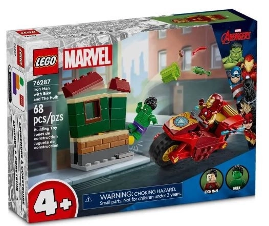 Iron Man cu motocicleta și Hulk LEGO