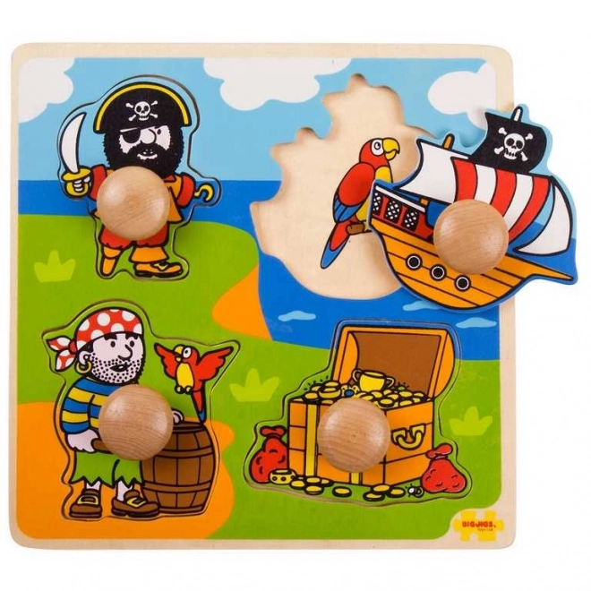 Puzzle de inserție pirați Bigjigs Toys