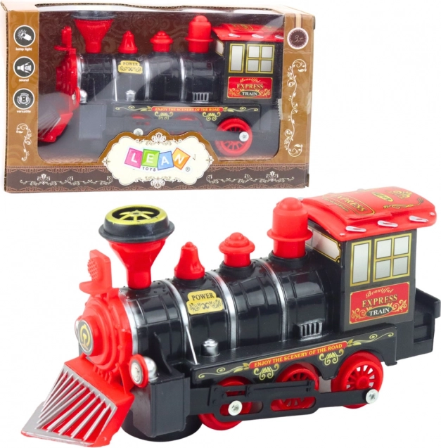 Locomotivă electrică clasică cu lumini, sunete și senzor de obstacole