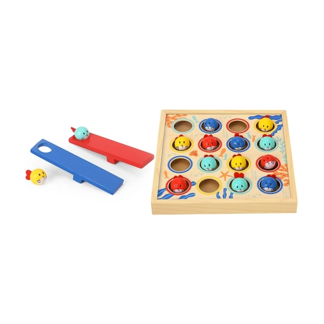 Masa de joc din lemn cu pești zburători Tooky Toy