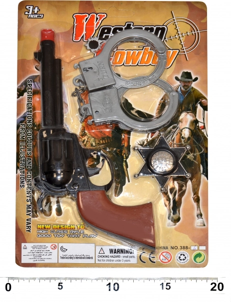 Set pentru micul șerif – pistol, cătușe și insignă (22 cm)