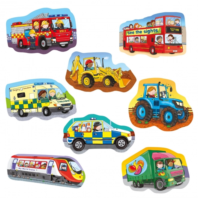 Puzzle pentru copii Vehicule 8 în 1