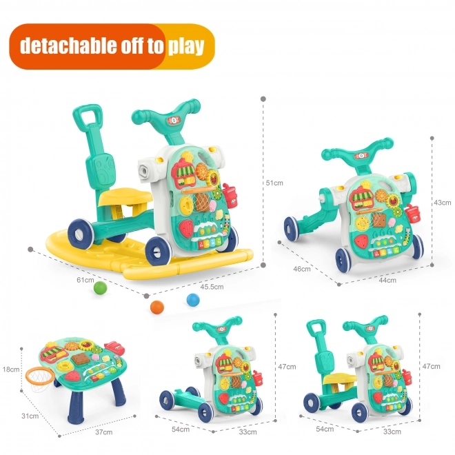 Choditor multifunctional 5 în 1 pentru bebeluși Woopie albastru