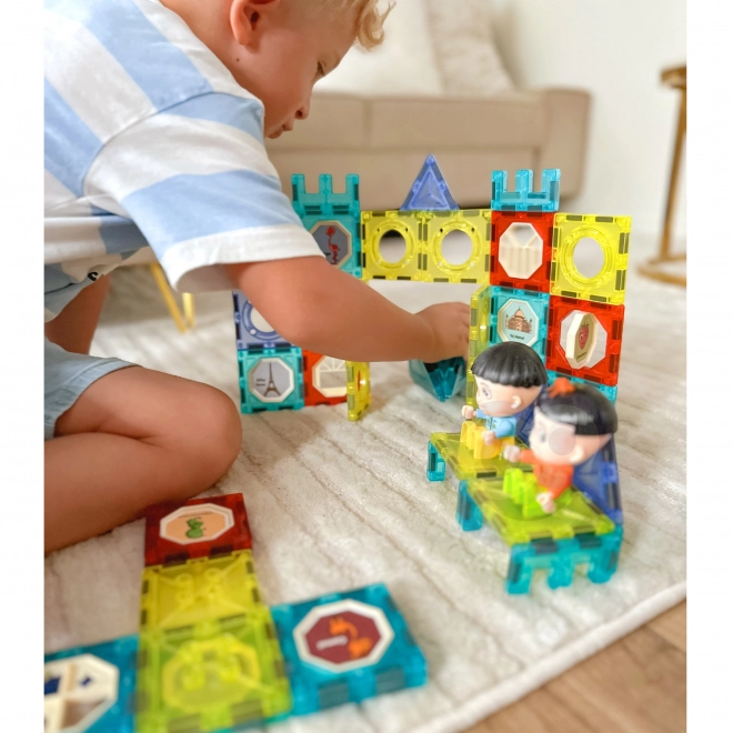 Set de construcții magnetice Woopie castel 98 piese
