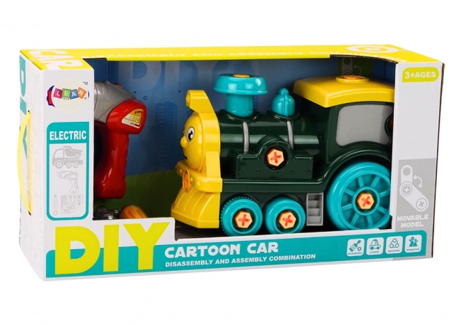 Locomotivă de Asamblat Verde Cartoon DIY