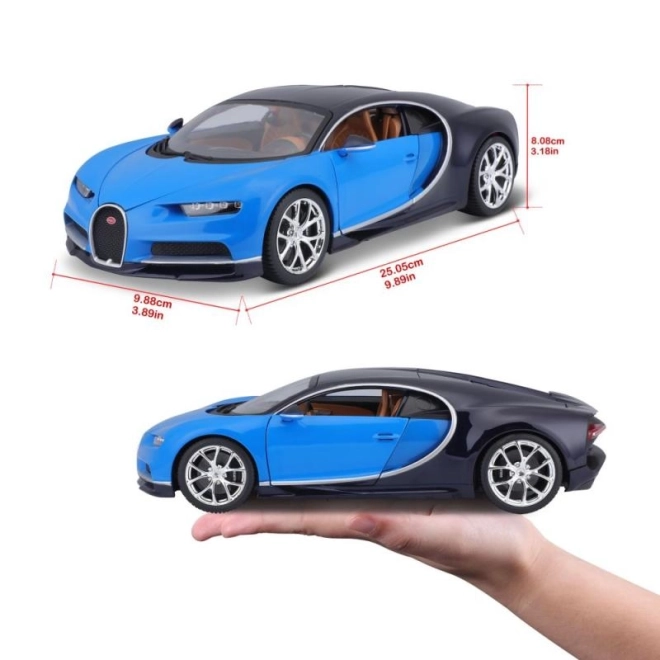 Mașinuță metalică Bugatti Chiron albastru Bburago 1:18