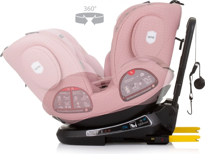 Scaun auto rotativ Chipolino Peak i-Size 40-150cm Isofix Flamingo