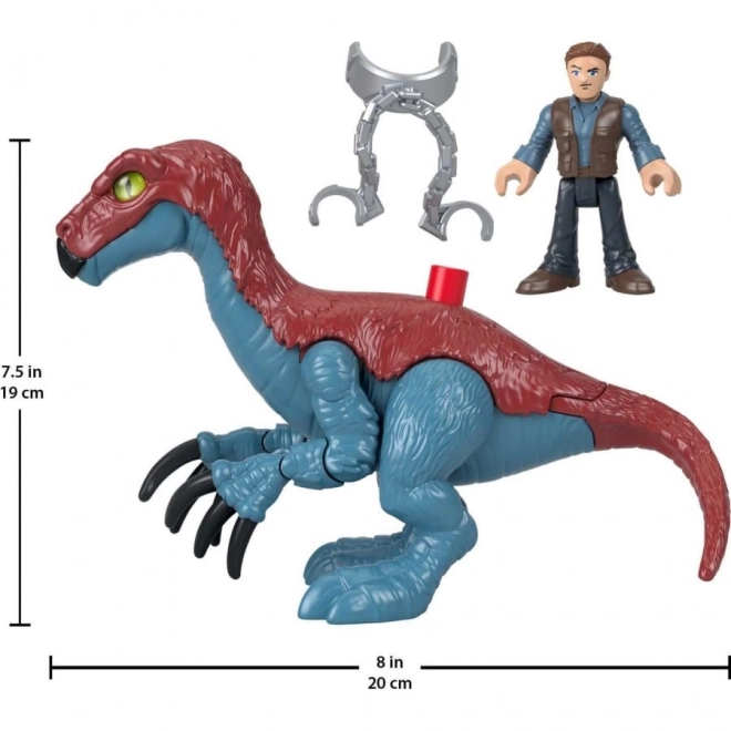 Set figurine Jurassic World Imaginext Therizinosaurus și Owen