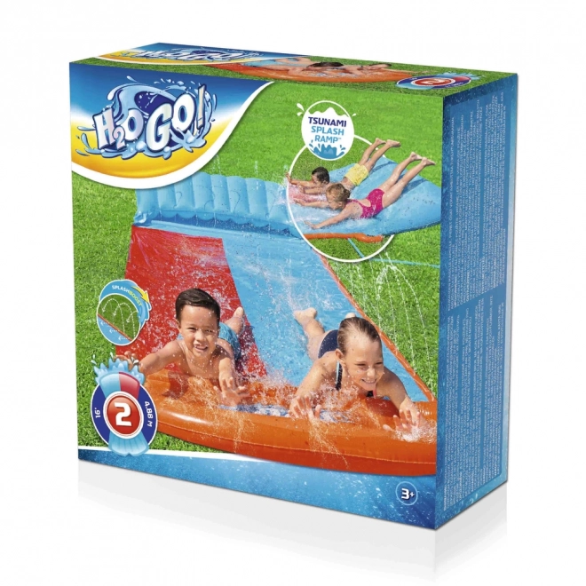 Tobogan dublu de apă H2O GO! Tsunami Splash 488cm Bestway