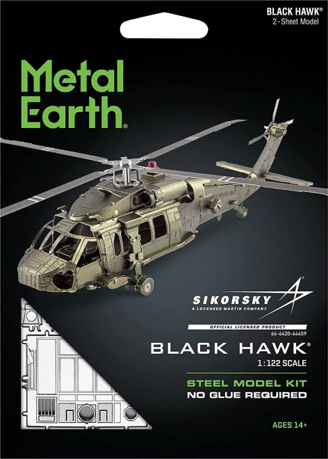 Puzzle 3D helicopter black hawk metal earth