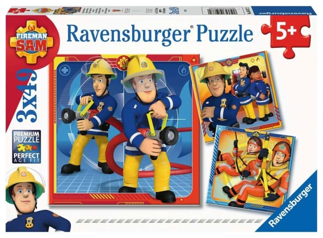 Puzzle cu Pompierul Sam la salvare de la Ravensburger