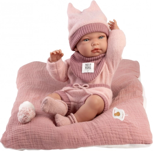 Păpușă realistă bebelușă New Born Fetiță cu corp din vinil integral 40 cm