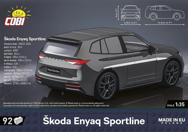 Set construcție mașină Skoda Enyaq Sportline din cărămizi