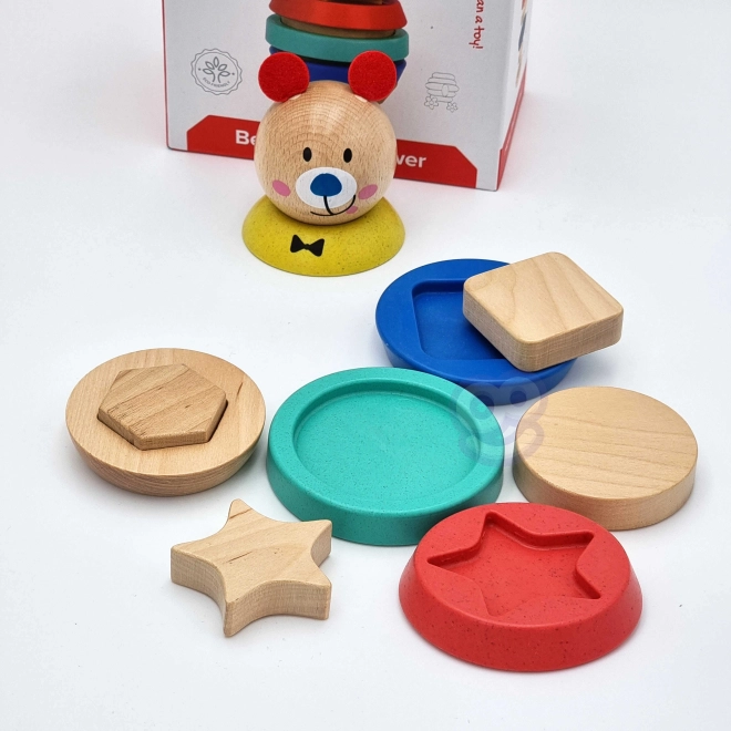 Turnul puzzle din lemn ursuleț