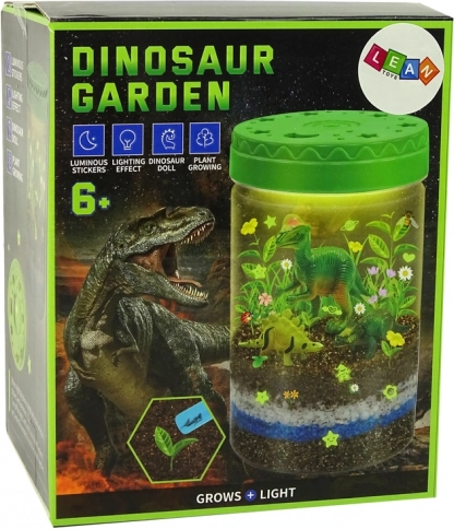 Decorațiune luminoasă Grădina Dino în borcan