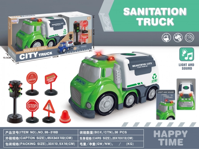Woopie Camionul de Gunoi City Truck Efecte Sonore și Luminoase