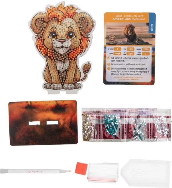 Pictură cu diamante Safari: Leu