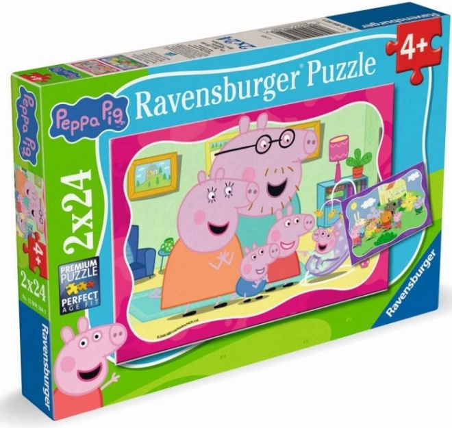 Puzzle Peppa Pig 2×24 piese Ravensburger