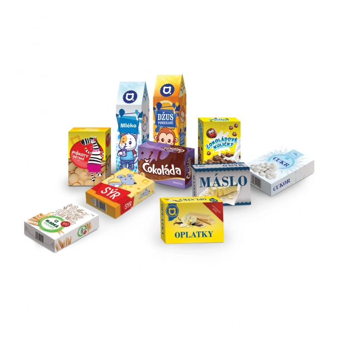 Mini magazin - coș de cumpărături cu accesorii și învățare despre cumpărături - albastru