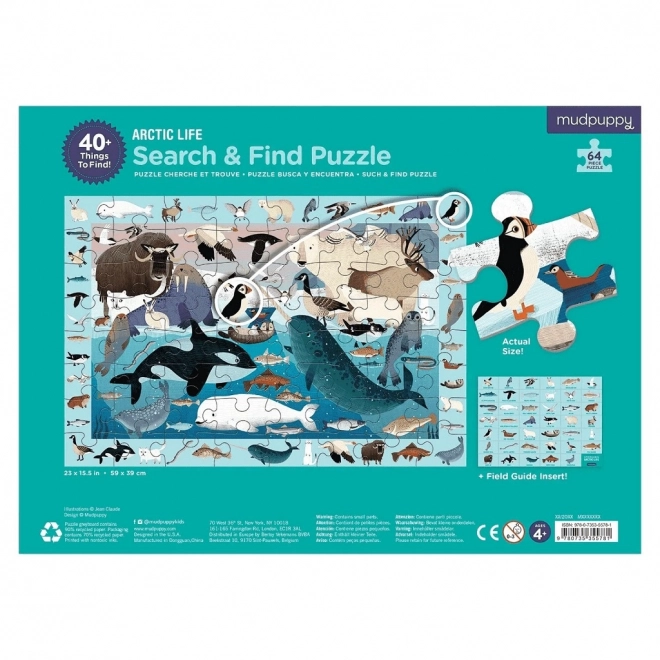 Puzzle Mudpuppy cu tematica Arctica cu 64 piese