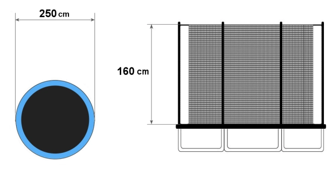 Universală pentru trambuline de 8 ft cu 6 stâlpi