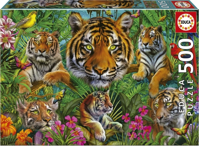 Puzzle Tigrulii în junglă 500 piese
