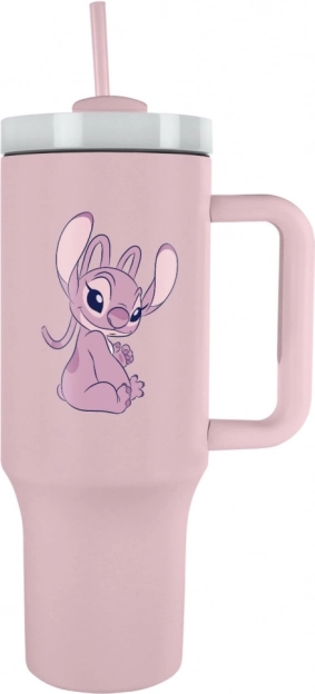 Cana de călătorie Lilo și Stitch cu pai roz