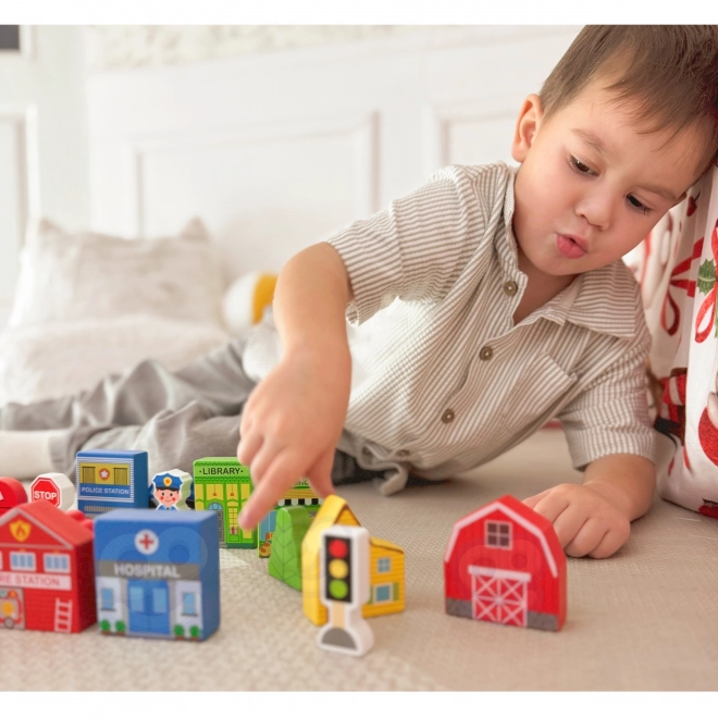 Set de construcții și figurine oraș Tooky Toy