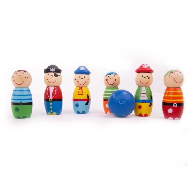 Joc De Bowling De Lemn Pirați Bigjigs Toys