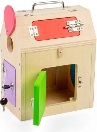 Placă de activități Bigjigs Toys - Căsuță pentru copii