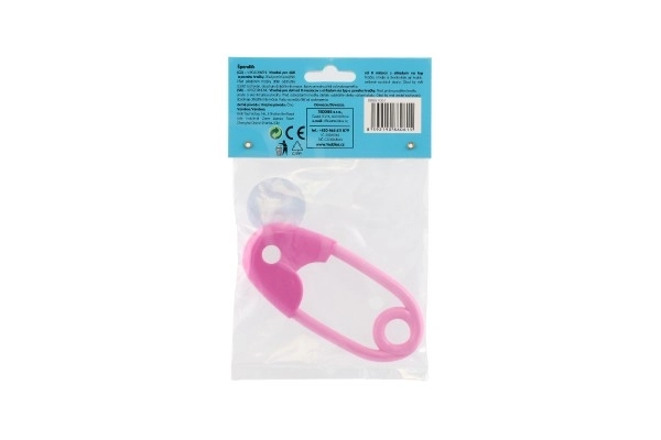 Chrastítor bebeluș pin plastic 12 cm roz