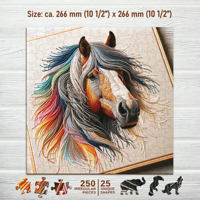 Puzzle de lemn cal grațios 250 de piese