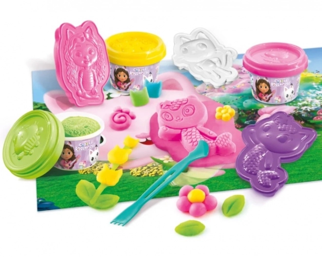 Căsuța de pisică Gabi - grădina zânelor, set cu plastilină