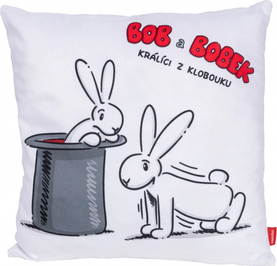 BOB A BOBEK pernă 30 × 30 cm – motiv face exerciții