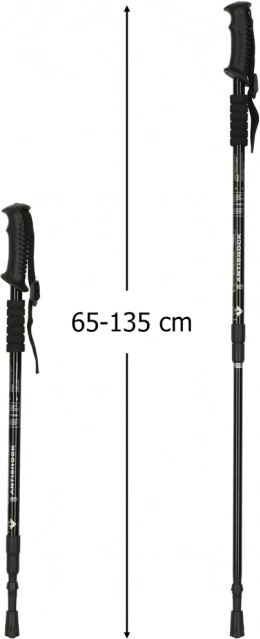Bastoane trekking pliabile Nordic Walking, negre, 2 buc