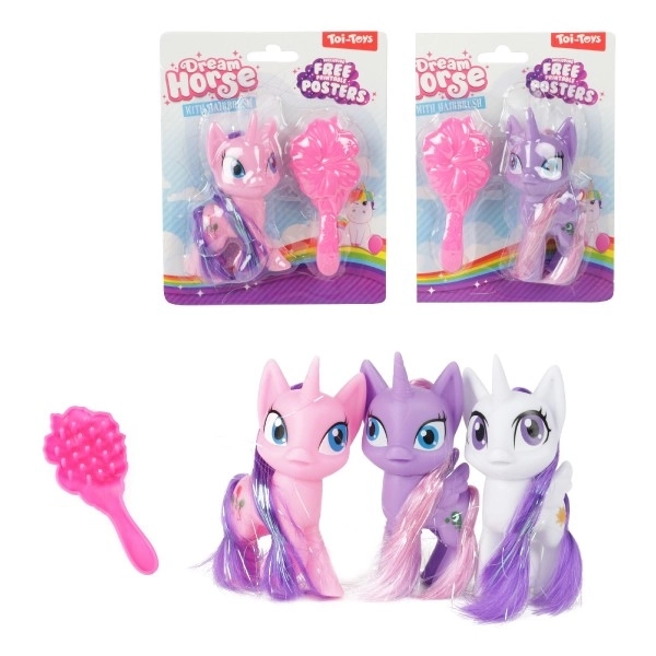 Mini Unicorn de Coafat cu Pieptene din Plastic