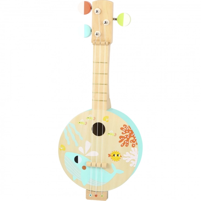 Banjo din lemn cu temă marină Tooky Toy pentru copii